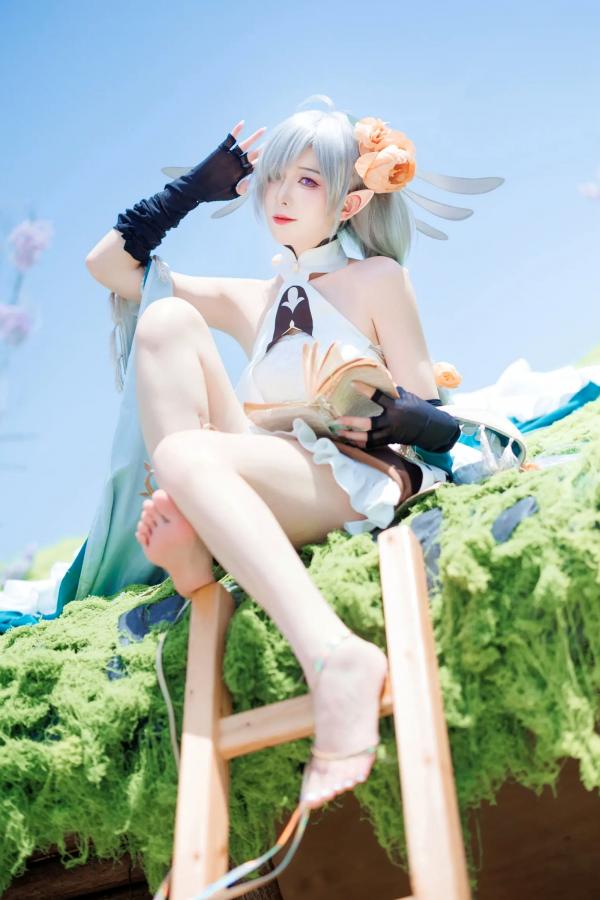    封疆疆v - 埃佛森cos写真，花海森系梦幻精灵少女，治愈系唯美古风，清新脱俗气质女神第11张图片