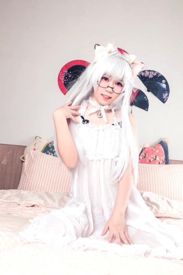    流年不停_w 猫少女的秘密 二次元Cosplay私房写真 纯白蕾丝角色扮演[45P]第2张图片