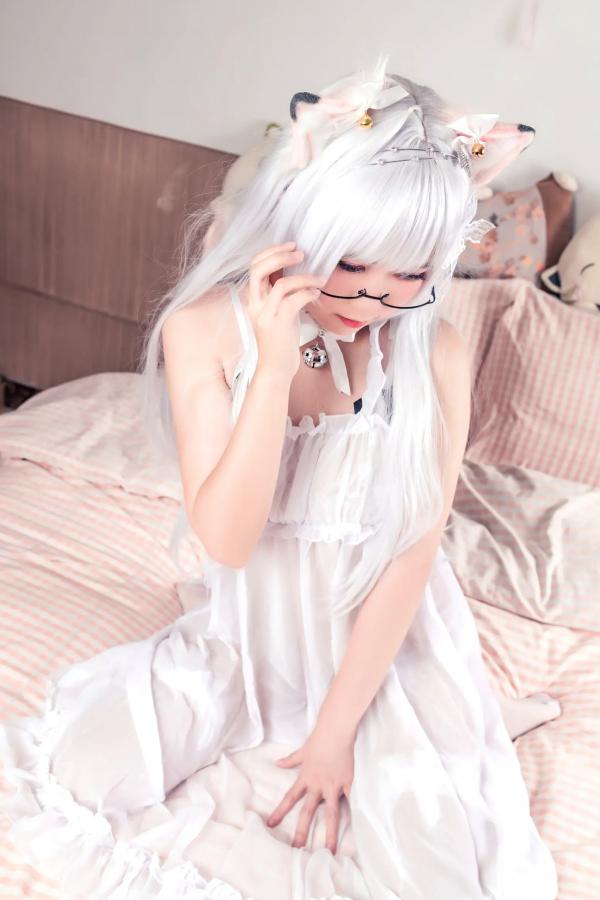    流年不停_w 猫少女的秘密 二次元Cosplay私房写真 纯白蕾丝角色扮演[45P]第3张图片