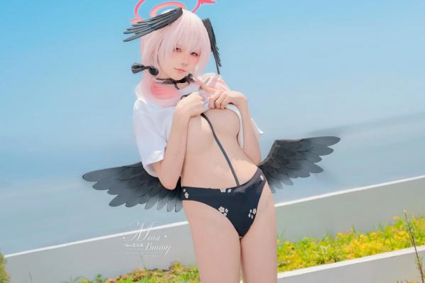    咬一口兔娘 - 下江小春 泳装COSPLAY，清纯治愈系天使在泳池边，极致诱惑的二次元角色扮演大尺度私房照 [95P]第8张图片