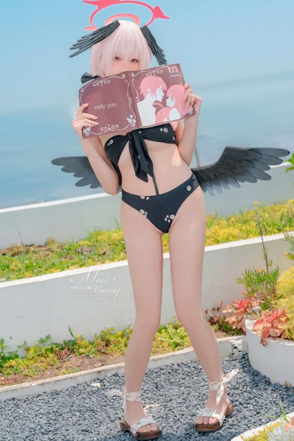    咬一口兔娘 - 下江小春 泳装COSPLAY，清纯治愈系天使在泳池边，极致诱惑的二次元角色扮演大尺度私房照 [95P]第13张图片
