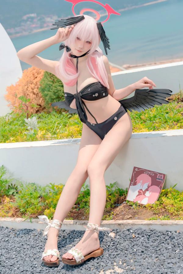    咬一口兔娘 - 下江小春 泳装COSPLAY，清纯治愈系天使在泳池边，极致诱惑的二次元角色扮演大尺度私房照 [95P]第24张图片