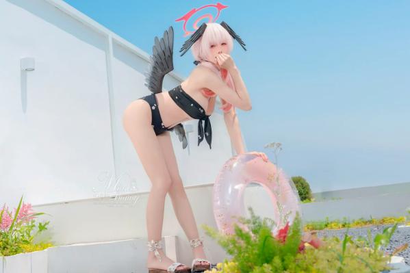    咬一口兔娘 - 下江小春 泳装COSPLAY，清纯治愈系天使在泳池边，极致诱惑的二次元角色扮演大尺度私房照 [95P]第34张图片