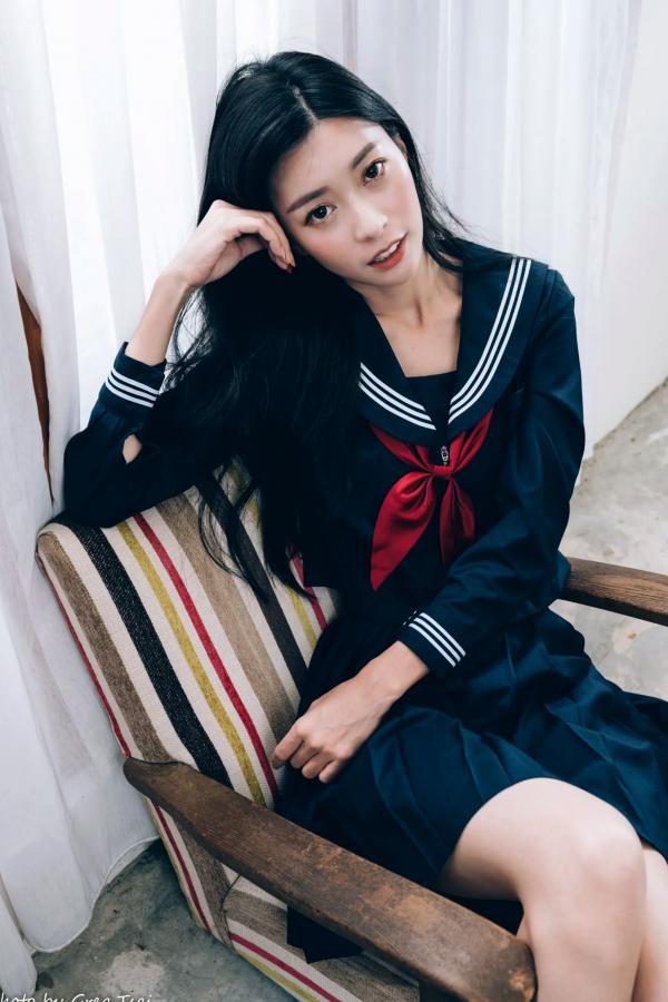    简喧 - 日系海军风学生制服迷人写真，清纯校服美少女的治愈系校园时光 [74P]第1张图片