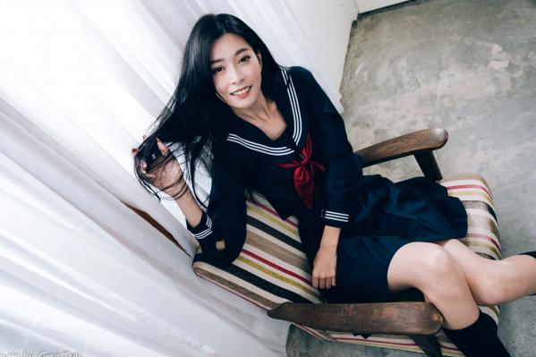    简喧 - 日系海军风学生制服迷人写真，清纯校服美少女的治愈系校园时光 [74P]第6张图片