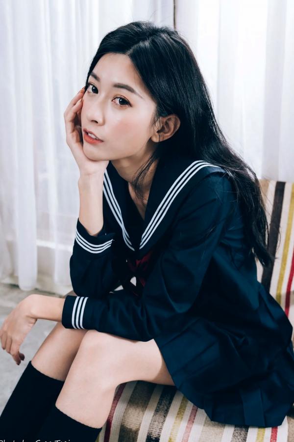    简喧 - 日系海军风学生制服迷人写真，清纯校服美少女的治愈系校园时光 [74P]第9张图片