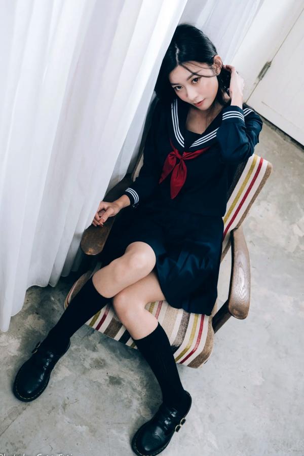    简喧 - 日系海军风学生制服迷人写真，清纯校服美少女的治愈系校园时光 [74P]第12张图片