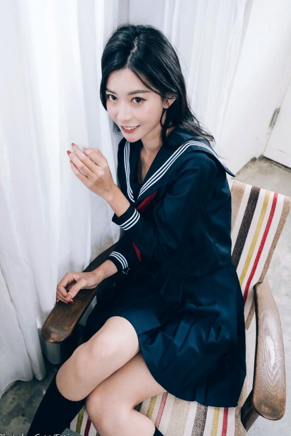    简喧 - 日系海军风学生制服迷人写真，清纯校服美少女的治愈系校园时光 [74P]第14张图片