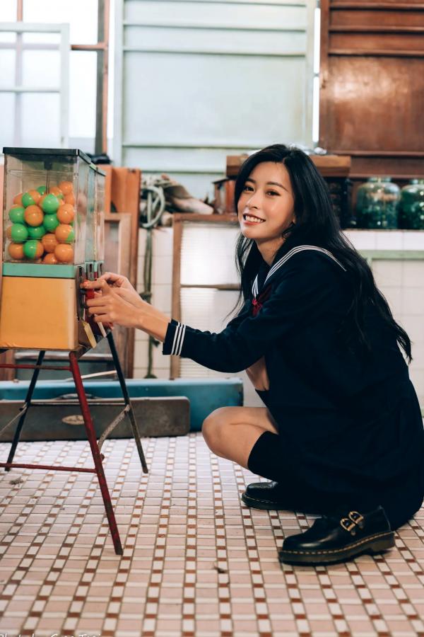    简喧 - 日系海军风学生制服迷人写真，清纯校服美少女的治愈系校园时光 [74P]第16张图片