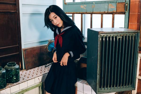    简喧 - 日系海军风学生制服迷人写真，清纯校服美少女的治愈系校园时光 [74P]第22张图片