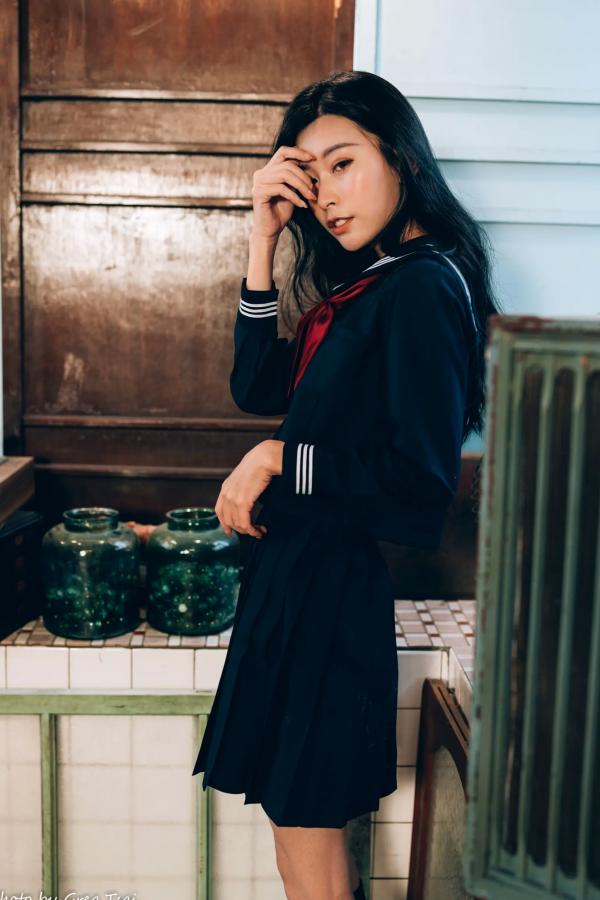    简喧 - 日系海军风学生制服迷人写真，清纯校服美少女的治愈系校园时光 [74P]第23张图片