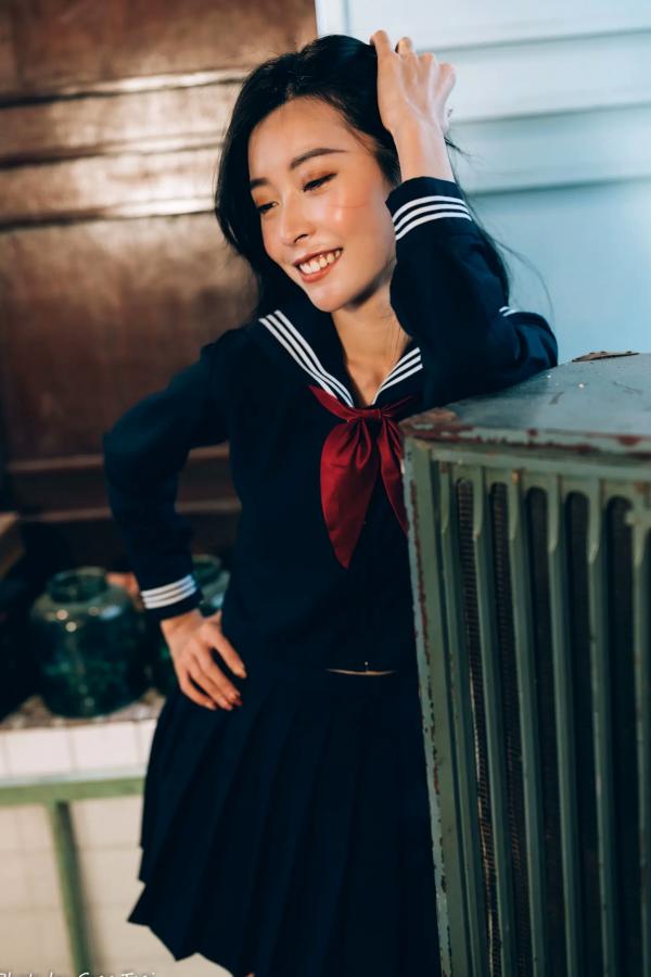    简喧 - 日系海军风学生制服迷人写真，清纯校服美少女的治愈系校园时光 [74P]第25张图片