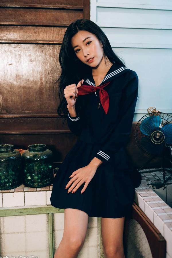    简喧 - 日系海军风学生制服迷人写真，清纯校服美少女的治愈系校园时光 [74P]第29张图片