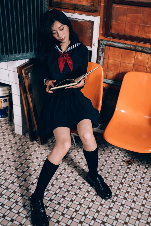    简喧 - 日系海军风学生制服迷人写真，清纯校服美少女的治愈系校园时光 [74P]第33张图片