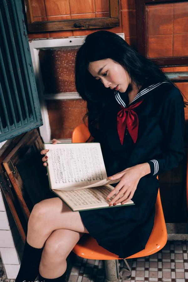    简喧 - 日系海军风学生制服迷人写真，清纯校服美少女的治愈系校园时光 [74P]第36张图片
