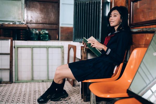    简喧 - 日系海军风学生制服迷人写真，清纯校服美少女的治愈系校园时光 [74P]第37张图片