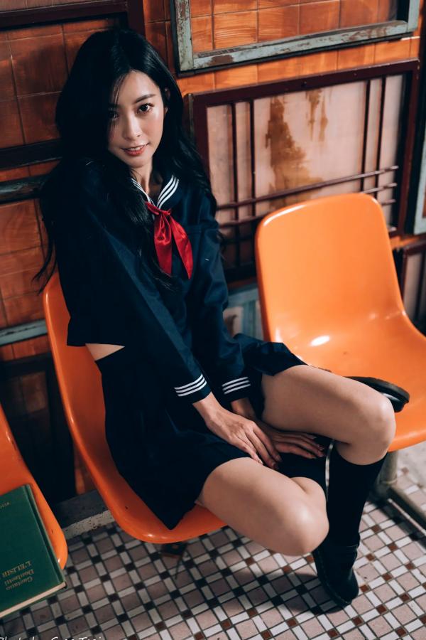   简喧 - 日系海军风学生制服迷人写真，清纯校服美少女的治愈系校园时光 [74P]第45张图片