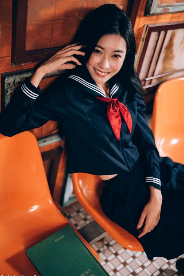    简喧 - 日系海军风学生制服迷人写真，清纯校服美少女的治愈系校园时光 [74P]第47张图片