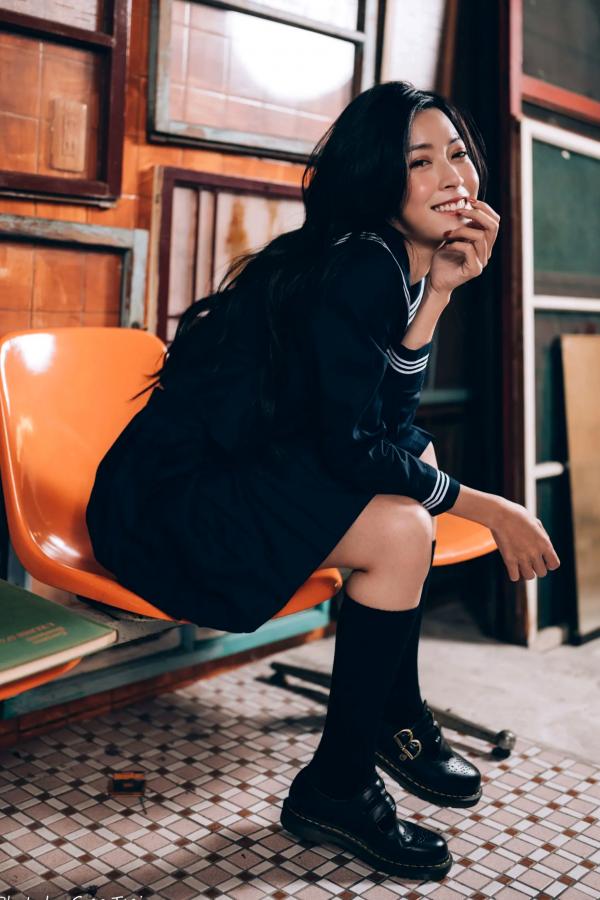    简喧 - 日系海军风学生制服迷人写真，清纯校服美少女的治愈系校园时光 [74P]第48张图片