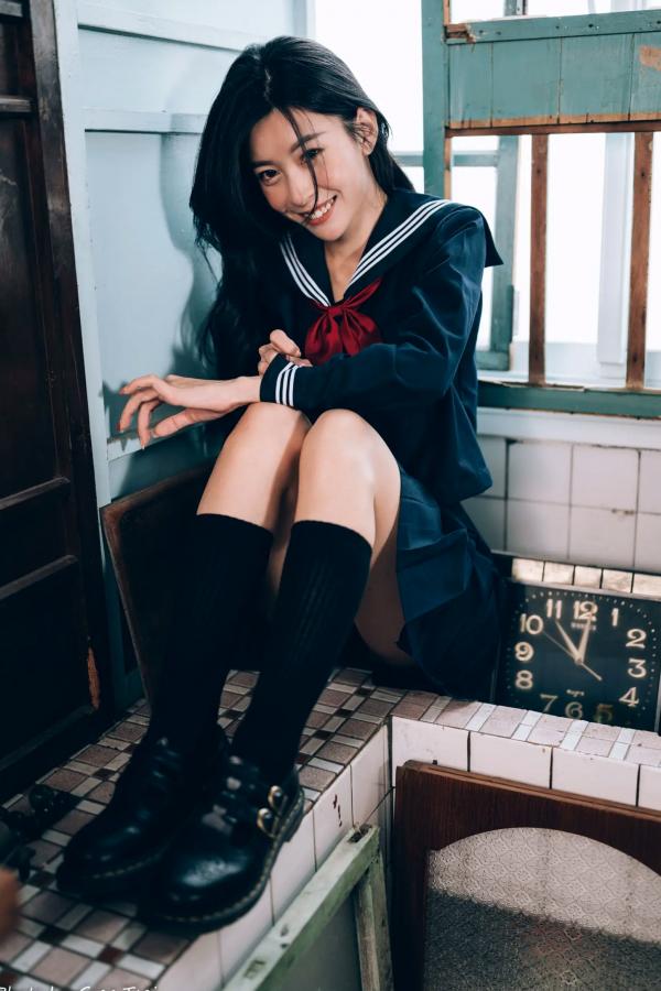    简喧 - 日系海军风学生制服迷人写真，清纯校服美少女的治愈系校园时光 [74P]第55张图片