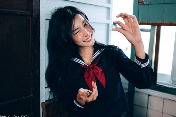    简喧 - 日系海军风学生制服迷人写真，清纯校服美少女的治愈系校园时光 [74P]第59张图片