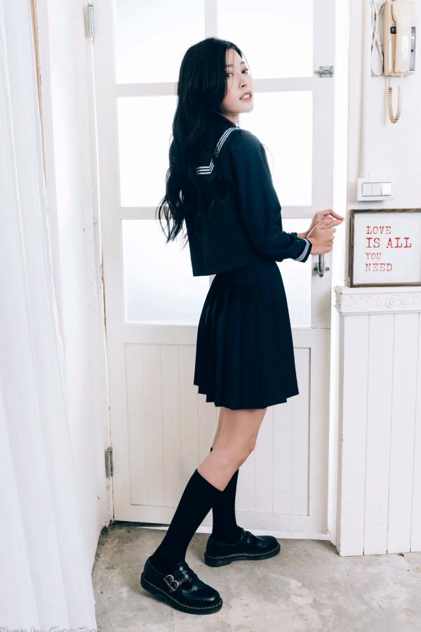    简喧 - 日系海军风学生制服迷人写真，清纯校服美少女的治愈系校园时光 [74P]第63张图片