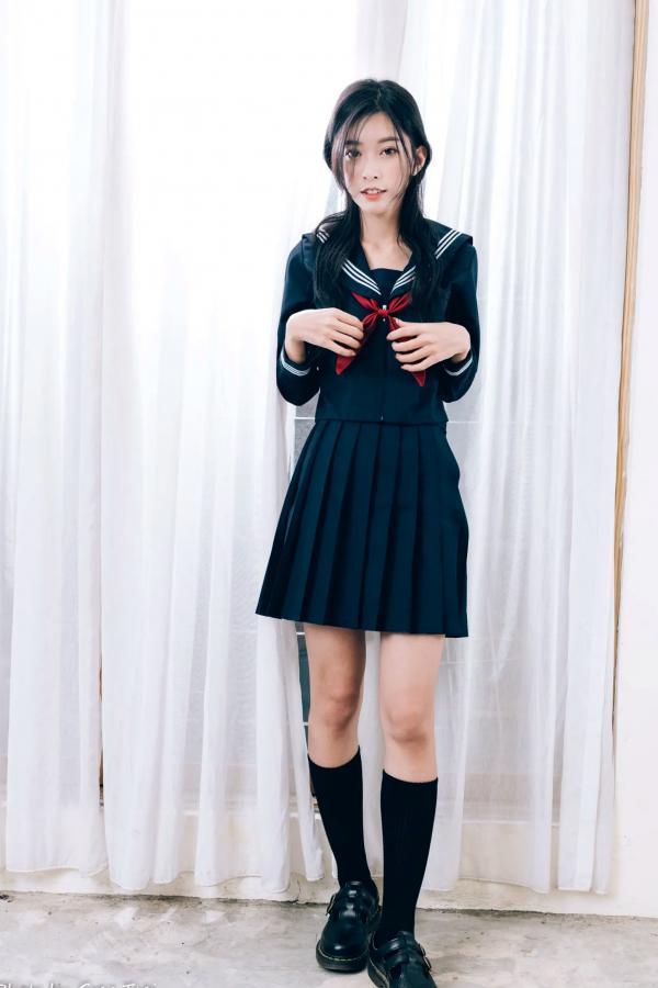    简喧 - 日系海军风学生制服迷人写真，清纯校服美少女的治愈系校园时光 [74P]第67张图片