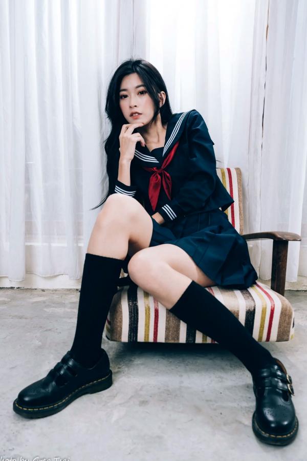    简喧 - 日系海军风学生制服迷人写真，清纯校服美少女的治愈系校园时光 [74P]第72张图片