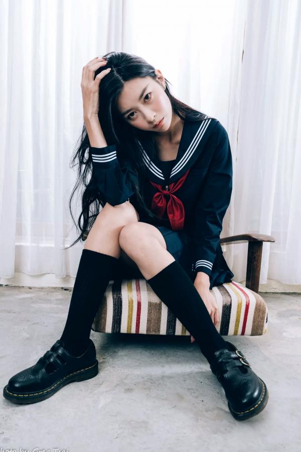    简喧 - 日系海军风学生制服迷人写真，清纯校服美少女的治愈系校园时光 [74P]第73张图片