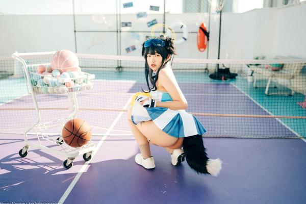    韩国美女SonSon Cosplay舰队收藏响Hibiki，网球场运动风制服诱惑，元气少女的清纯与野性碰撞，顶级视觉盛宴第3张图片