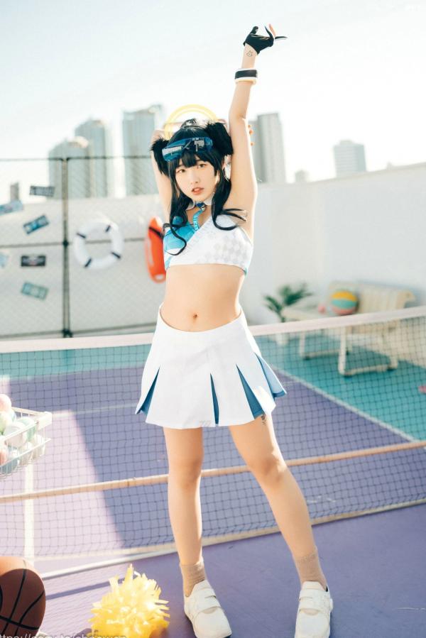    韩国美女SonSon Cosplay舰队收藏响Hibiki，网球场运动风制服诱惑，元气少女的清纯与野性碰撞，顶级视觉盛宴第7张图片