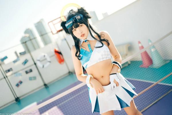    韩国美女SonSon Cosplay舰队收藏响Hibiki，网球场运动风制服诱惑，元气少女的清纯与野性碰撞，顶级视觉盛宴第8张图片