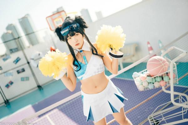   韩国美女SonSon Cosplay舰队收藏响Hibiki，网球场运动风制服诱惑，元气少女的清纯与野性碰撞，顶级视觉盛宴第9张图片