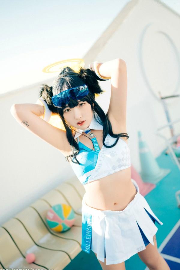    韩国美女SonSon Cosplay舰队收藏响Hibiki，网球场运动风制服诱惑，元气少女的清纯与野性碰撞，顶级视觉盛宴第11张图片