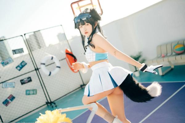    韩国美女SonSon Cosplay舰队收藏响Hibiki，网球场运动风制服诱惑，元气少女的清纯与野性碰撞，顶级视觉盛宴第17张图片