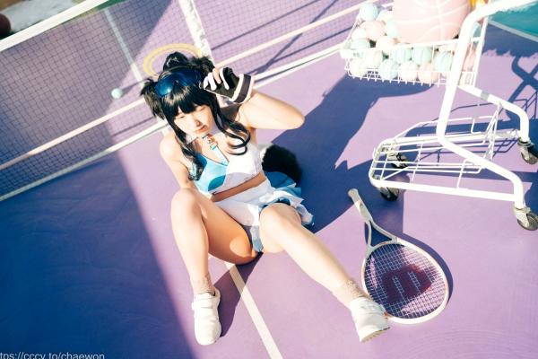    韩国美女SonSon Cosplay舰队收藏响Hibiki，网球场运动风制服诱惑，元气少女的清纯与野性碰撞，顶级视觉盛宴第23张图片
