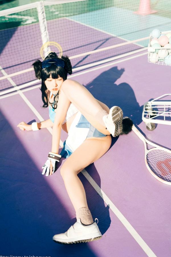    韩国美女SonSon Cosplay舰队收藏响Hibiki，网球场运动风制服诱惑，元气少女的清纯与野性碰撞，顶级视觉盛宴第27张图片