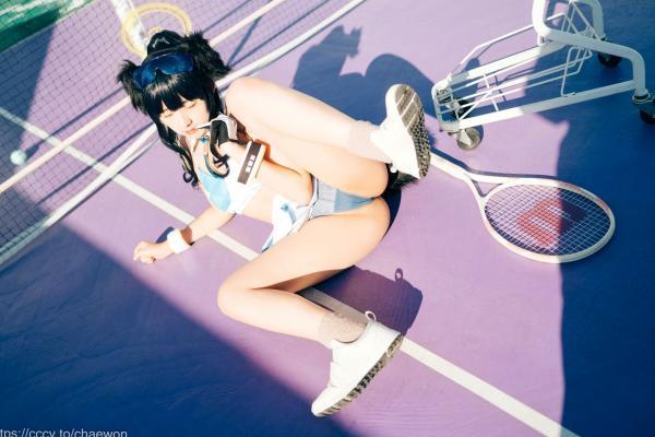   韩国美女SonSon Cosplay舰队收藏响Hibiki，网球场运动风制服诱惑，元气少女的清纯与野性碰撞，顶级视觉盛宴第29张图片