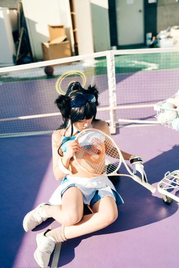    韩国美女SonSon Cosplay舰队收藏响Hibiki，网球场运动风制服诱惑，元气少女的清纯与野性碰撞，顶级视觉盛宴第33张图片