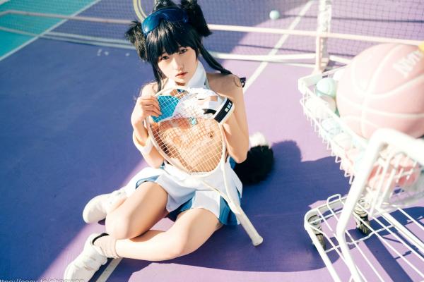    韩国美女SonSon Cosplay舰队收藏响Hibiki，网球场运动风制服诱惑，元气少女的清纯与野性碰撞，顶级视觉盛宴第34张图片