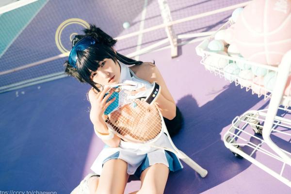    韩国美女SonSon Cosplay舰队收藏响Hibiki，网球场运动风制服诱惑，元气少女的清纯与野性碰撞，顶级视觉盛宴第36张图片
