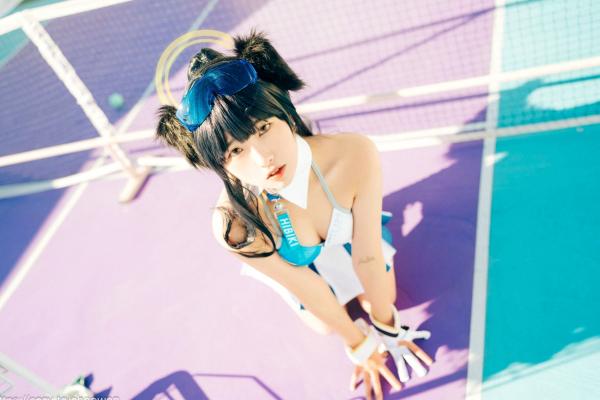    韩国美女SonSon Cosplay舰队收藏响Hibiki，网球场运动风制服诱惑，元气少女的清纯与野性碰撞，顶级视觉盛宴第46张图片