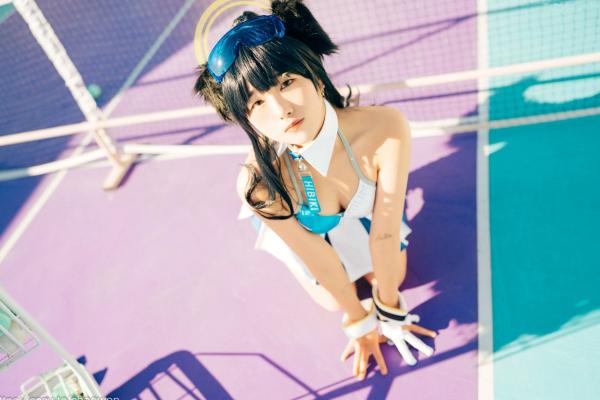    韩国美女SonSon Cosplay舰队收藏响Hibiki，网球场运动风制服诱惑，元气少女的清纯与野性碰撞，顶级视觉盛宴第47张图片