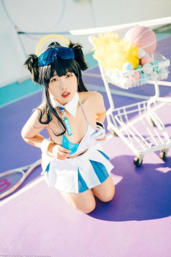    韩国美女SonSon Cosplay舰队收藏响Hibiki，网球场运动风制服诱惑，元气少女的清纯与野性碰撞，顶级视觉盛宴第50张图片