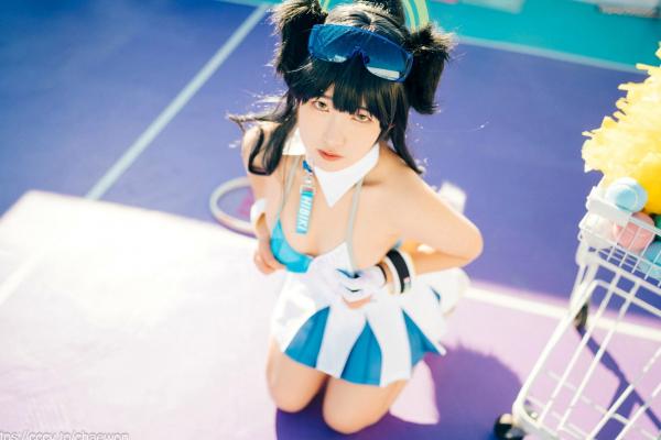    韩国美女SonSon Cosplay舰队收藏响Hibiki，网球场运动风制服诱惑，元气少女的清纯与野性碰撞，顶级视觉盛宴第51张图片