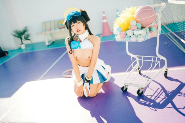    韩国美女SonSon Cosplay舰队收藏响Hibiki，网球场运动风制服诱惑，元气少女的清纯与野性碰撞，顶级视觉盛宴第52张图片