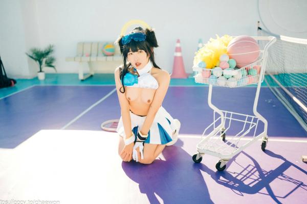    韩国美女SonSon Cosplay舰队收藏响Hibiki，网球场运动风制服诱惑，元气少女的清纯与野性碰撞，顶级视觉盛宴第53张图片