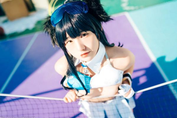    韩国美女SonSon Cosplay舰队收藏响Hibiki，网球场运动风制服诱惑，元气少女的清纯与野性碰撞，顶级视觉盛宴第61张图片