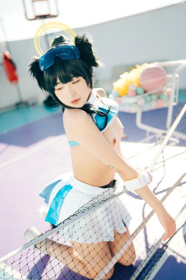    韩国美女SonSon Cosplay舰队收藏响Hibiki，网球场运动风制服诱惑，元气少女的清纯与野性碰撞，顶级视觉盛宴第63张图片