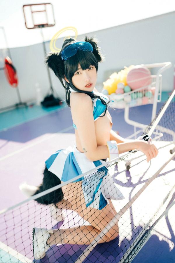    韩国美女SonSon Cosplay舰队收藏响Hibiki，网球场运动风制服诱惑，元气少女的清纯与野性碰撞，顶级视觉盛宴第64张图片